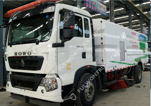 Fullwon Truck Mounted Road Cleaning Sweeper Truck (pressure Water Washing) HOWO Chassis