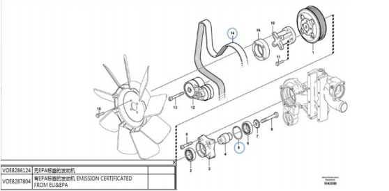 Fullwon ORIGINAL Volvo EC210B 996518 Excvator Spare Parts of Fan Belt