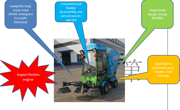 City sanitation road sweeper